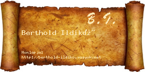 Berthold Ildikó névjegykártya